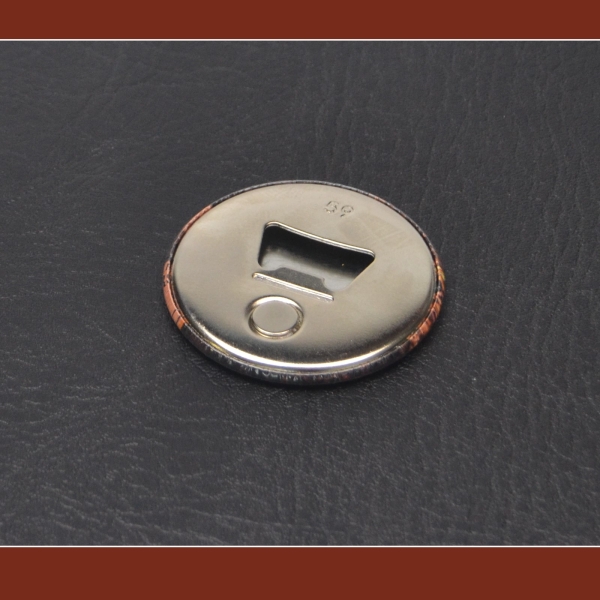 Button with bottle operner sample
